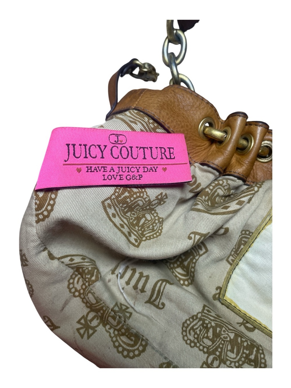 Vintage Juicy Couture Leather Daydreamer Hobo Bag Project Piece Y2K - Picture 8 of 15